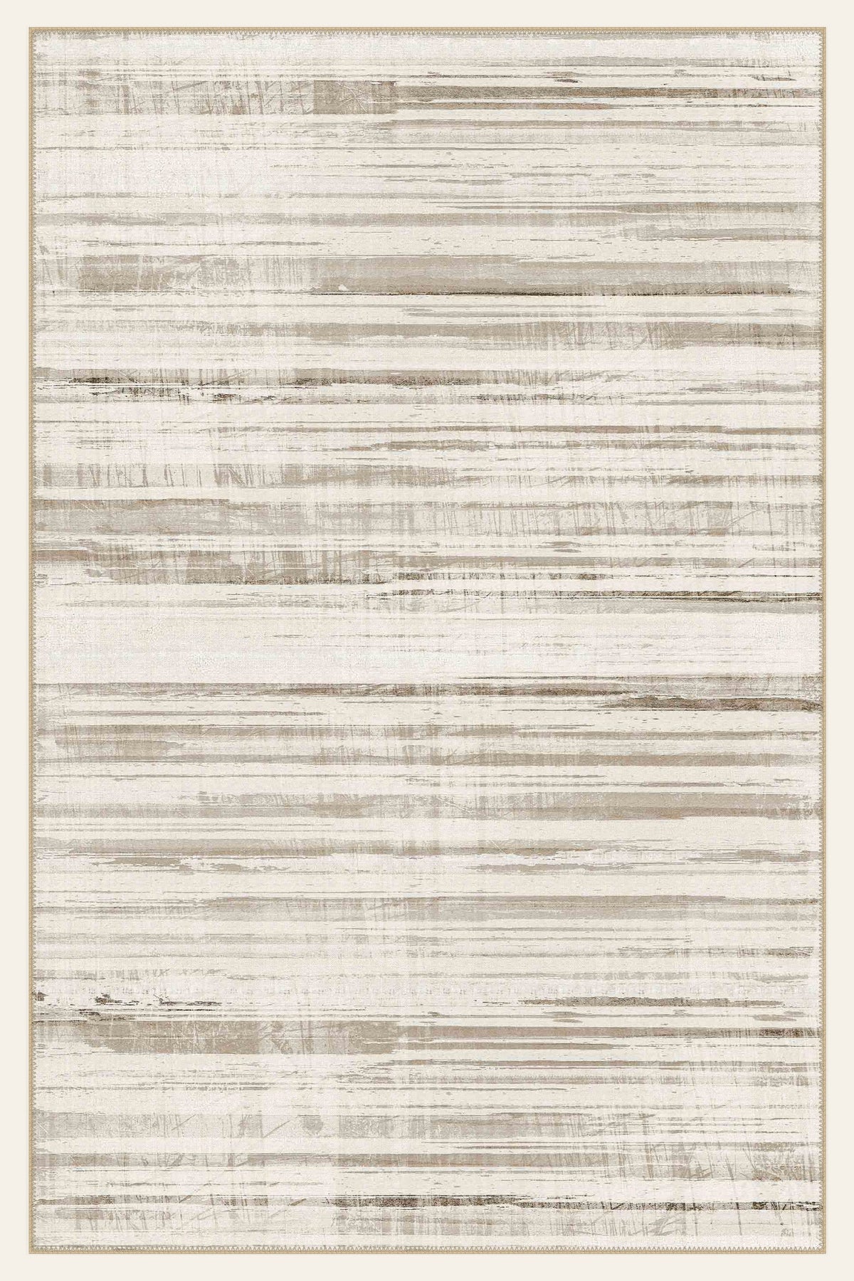 Linen Lines washable rug, rectangle shape, top view