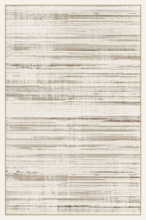 Linen Lines washable rug, rectangle shape, top view