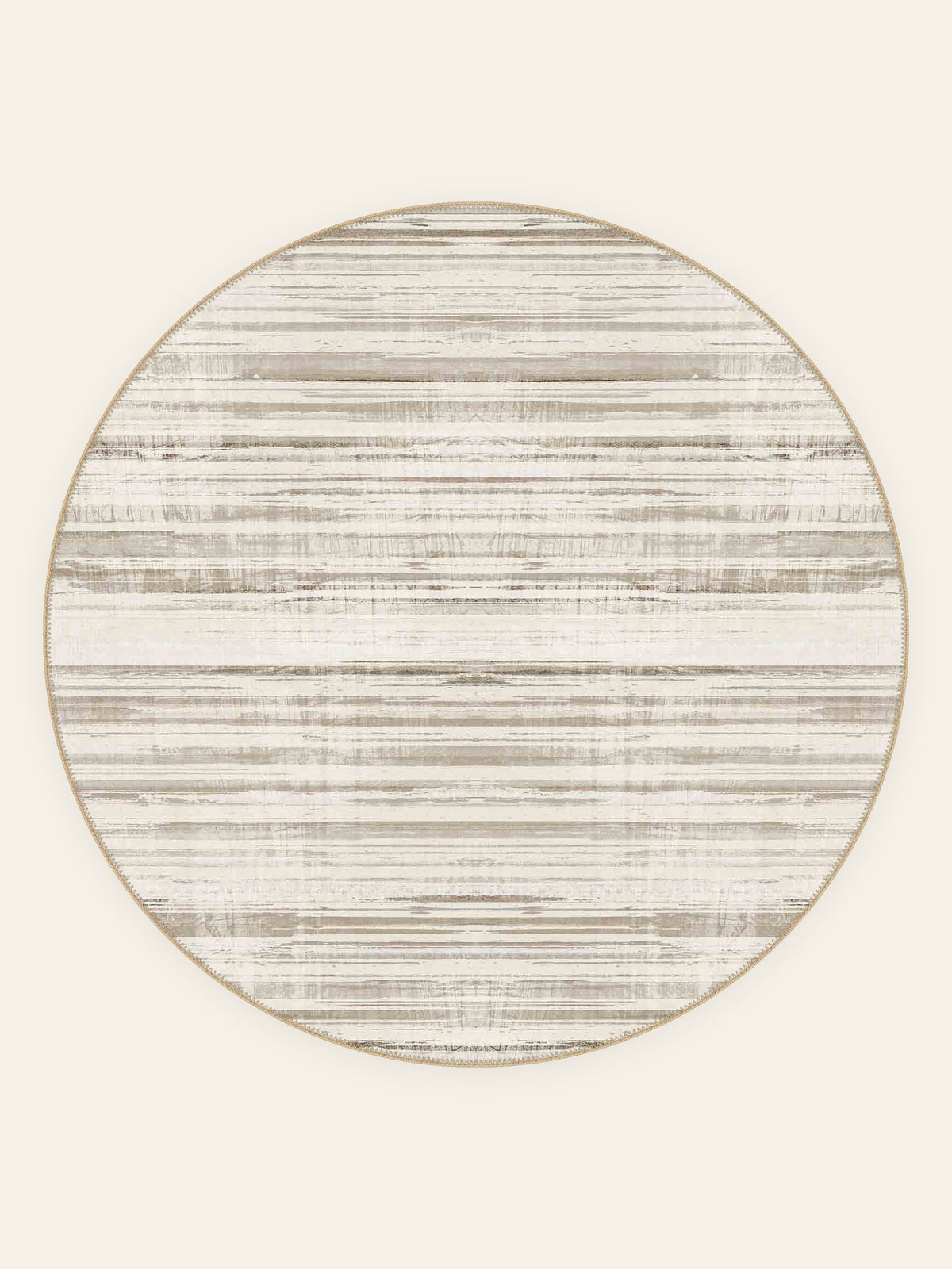 Linen Lines washable rug, round shape, top view