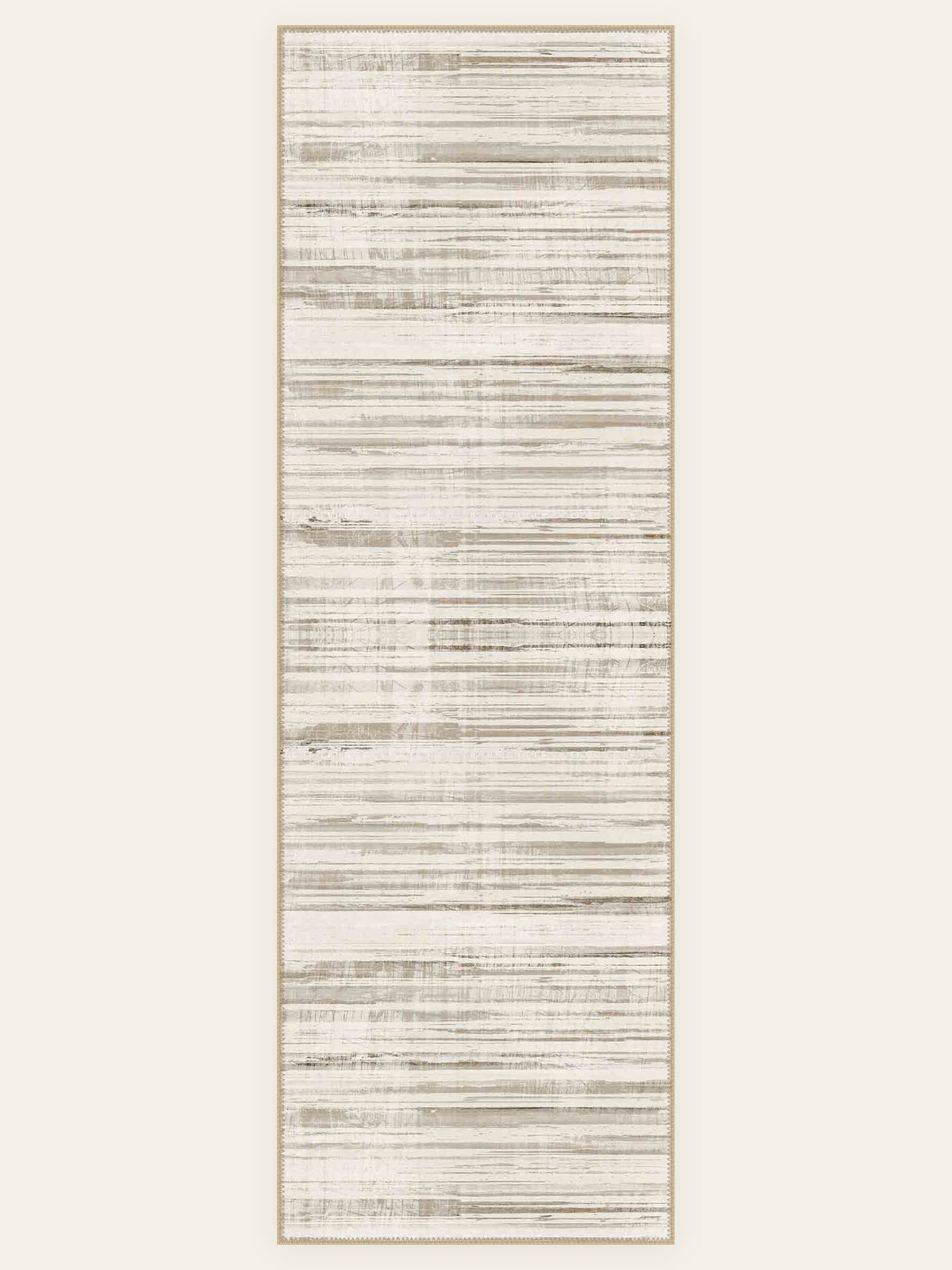 Linen Lines washable rug, runner shape, top view
