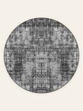 Graphite Wash washable rug, round shape, top view