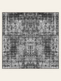 Graphite Wash washable rug, square shape, top view