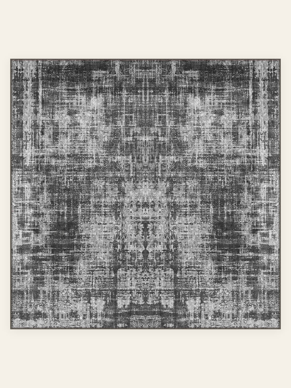 Graphite Wash washable rug, square shape, top view