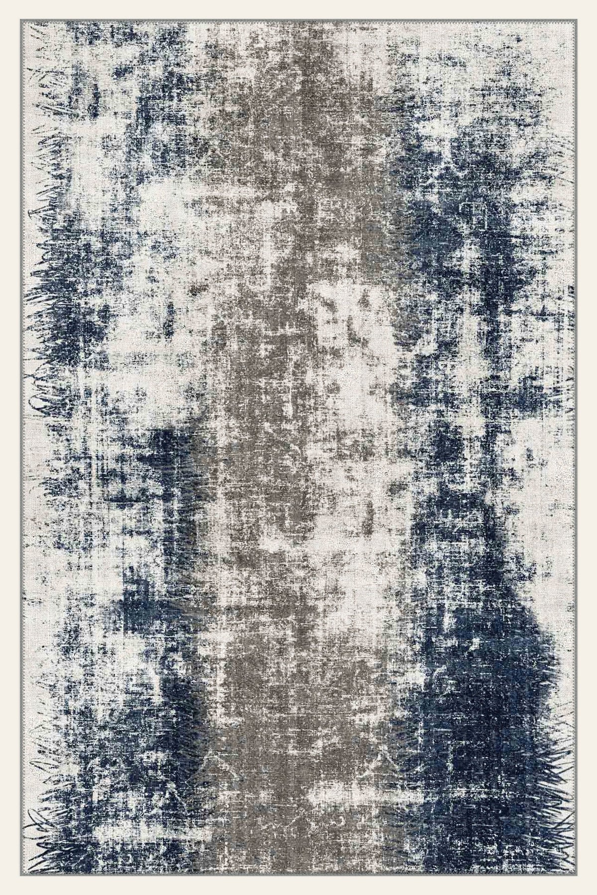 Wasbaar vloerkleed Indigo Storm, rechthoekige vorm, bovenaanzicht