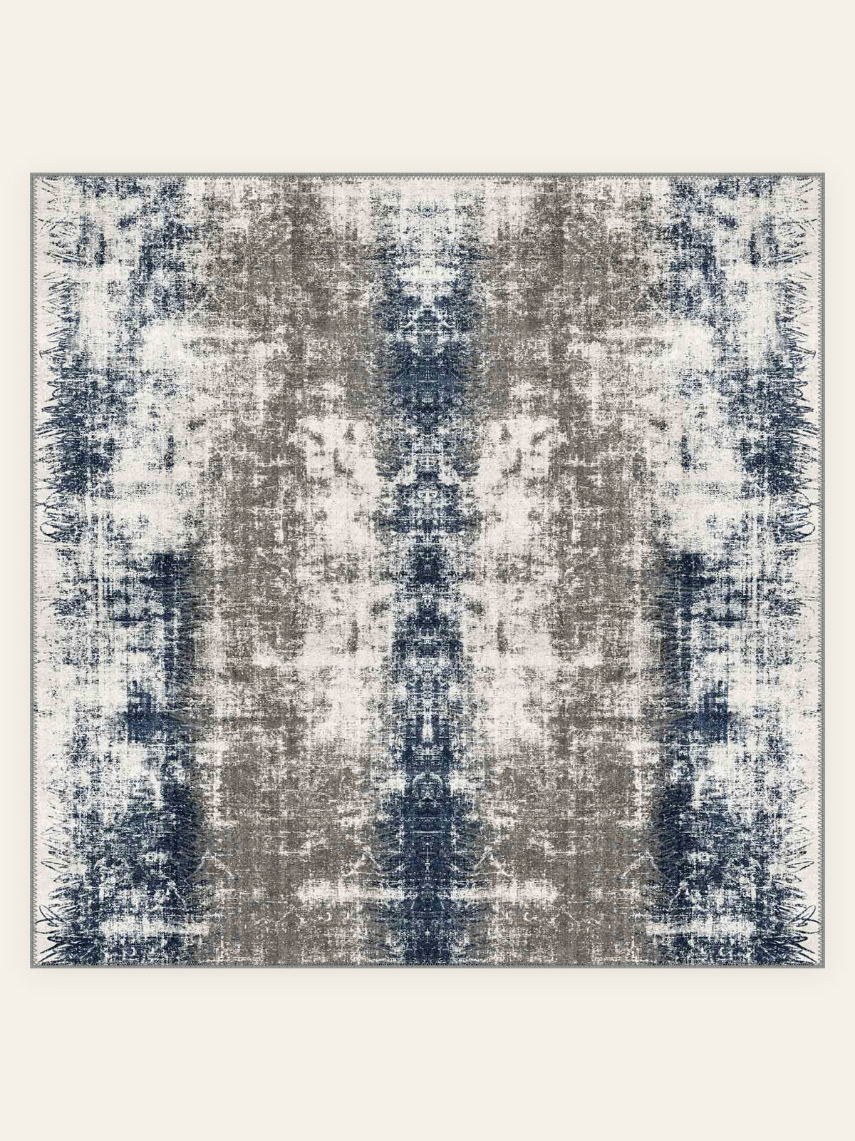 Tapis lavable Indigo Storm, forme carrée, vu de dessus