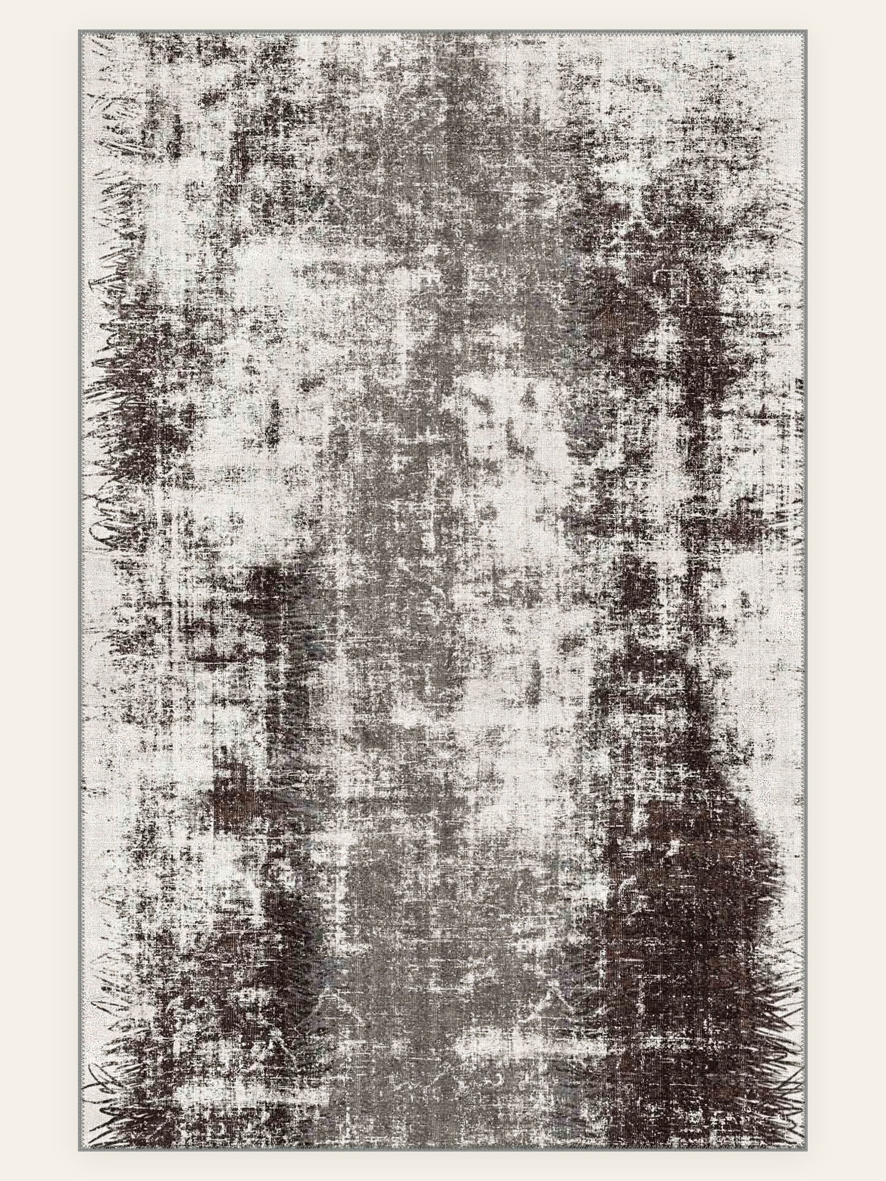 Umber Storm washable rug, rectangle shape, top view