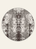 Umber Storm washable rug, round shape, top view