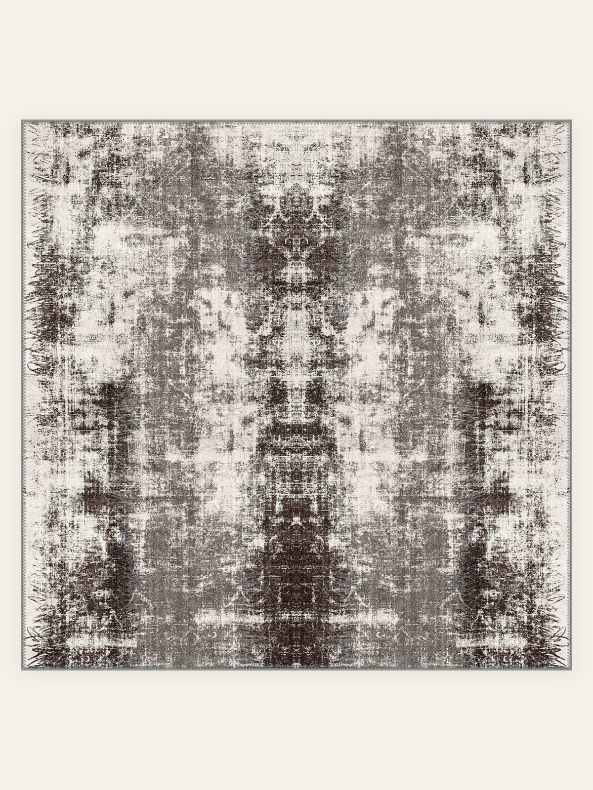 Umber Storm washable rug, square shape, top view