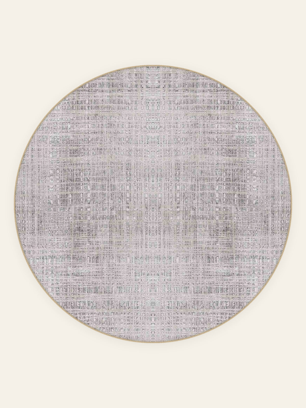 Lilac Weave washable rug, round shape, top view