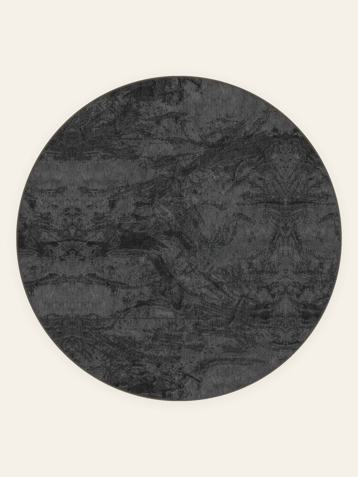 Onyx Marble washable rug, round shape, top view