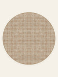 Caramel Plaid washable rug, round shape, top view