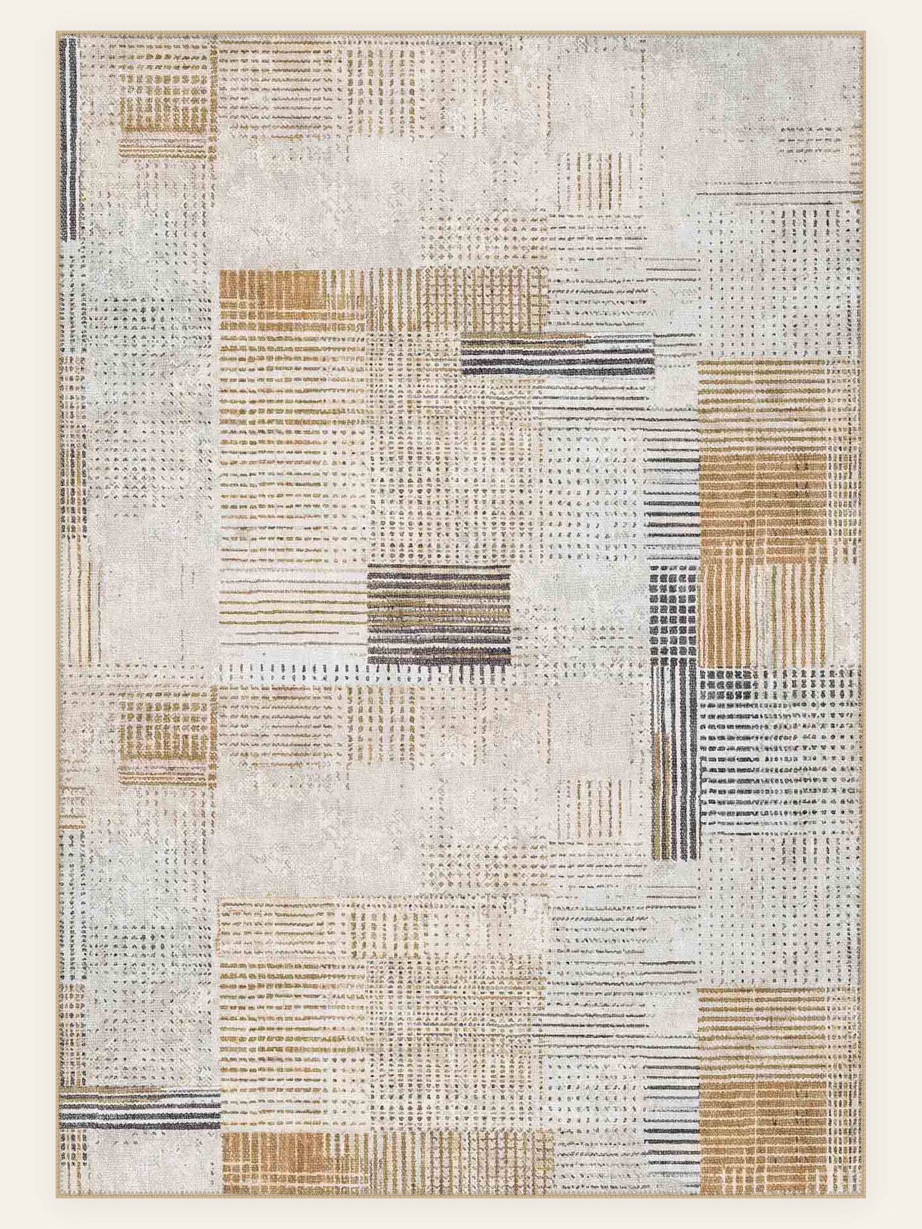 Bauhaus Patch washable rug, rectangle shape, top view