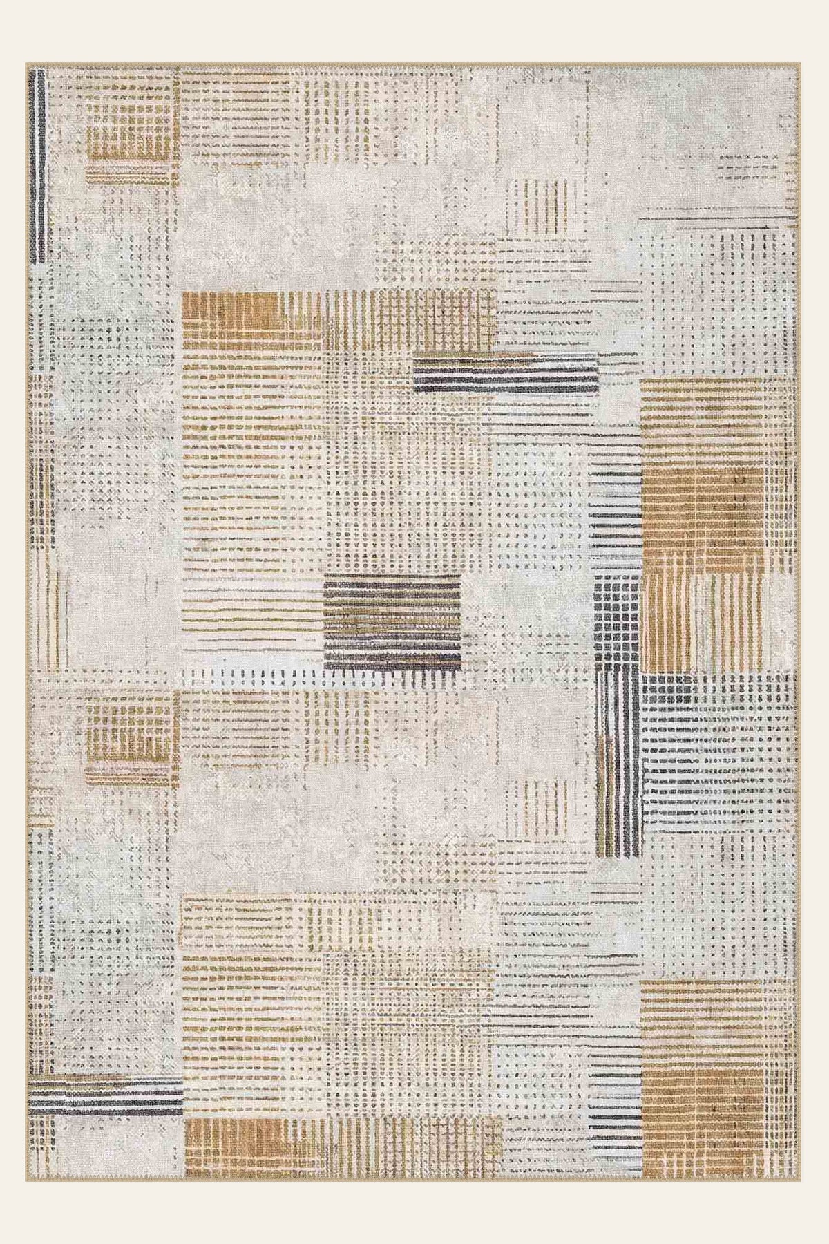 Bauhaus Patch washable rug, rectangle shape, top view