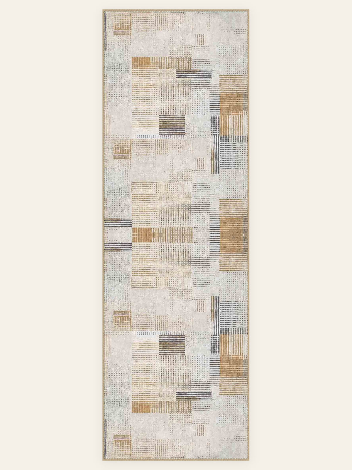 Bauhaus Patch washable rug, runner shape, top view
