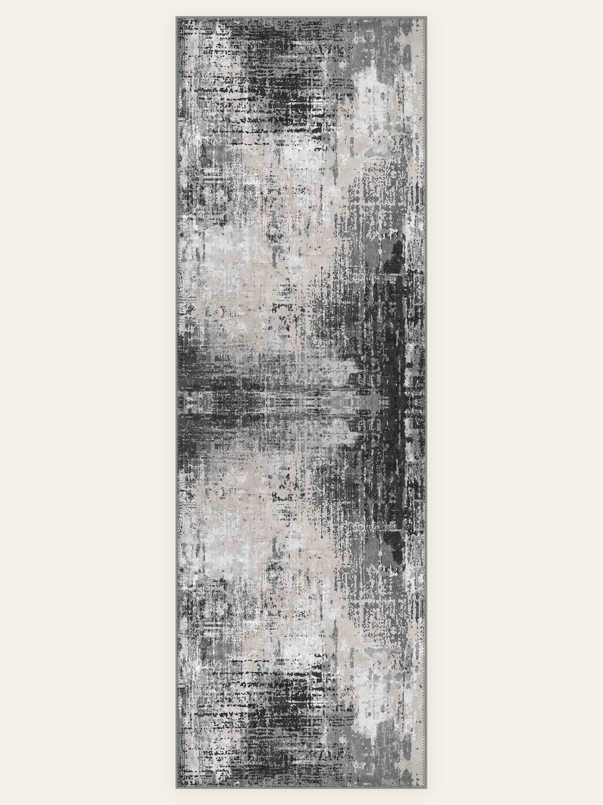 Ashfield Charcoal washable rug, runner shape, top view