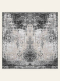 Tapis lavable Ashfield Charcoal, forme carrée, vu de dessus