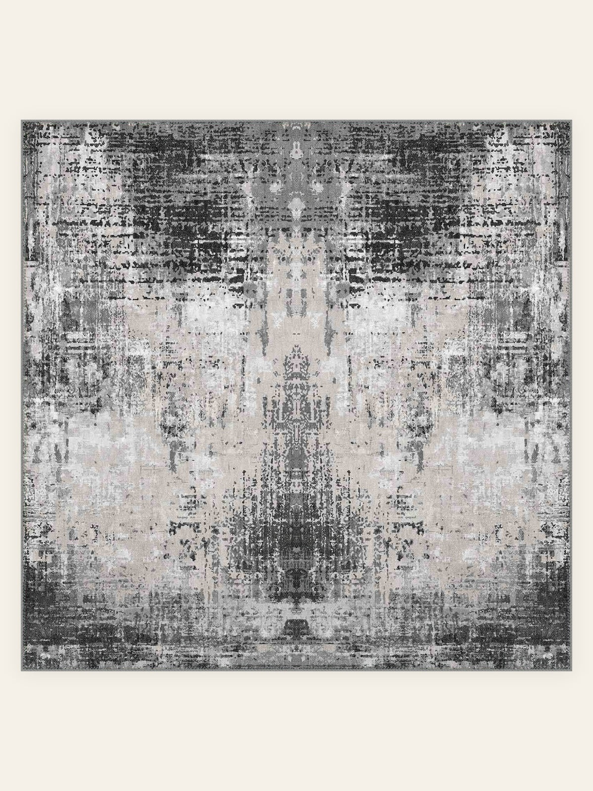 Tapis lavable Ashfield Charcoal, forme carrée, vu de dessus