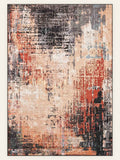 Ashfield Terracotta Multi washable rug, rectangle shape, top view
