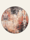 Ashfield Terracotta Multi washable rug, round shape, top view