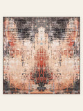 Tapis lavable Ashfield Terracotta Multi, forme carrée, vu de dessus