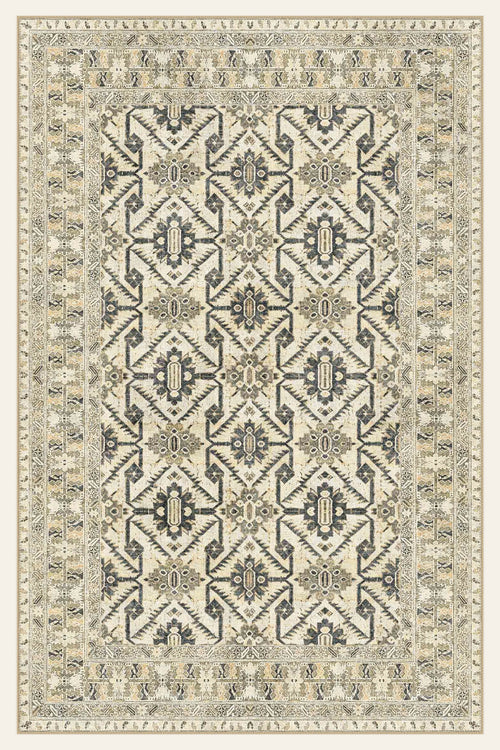 Sage Trellis washable rug, rectangle shape, top view