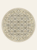 Sage Trellis washable rug, round shape, top view