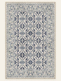 Indigo Trellis washable rug, rectangle shape, top view