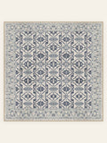 Tapis lavable Indigo Trellis, forme carrée, vu de dessus