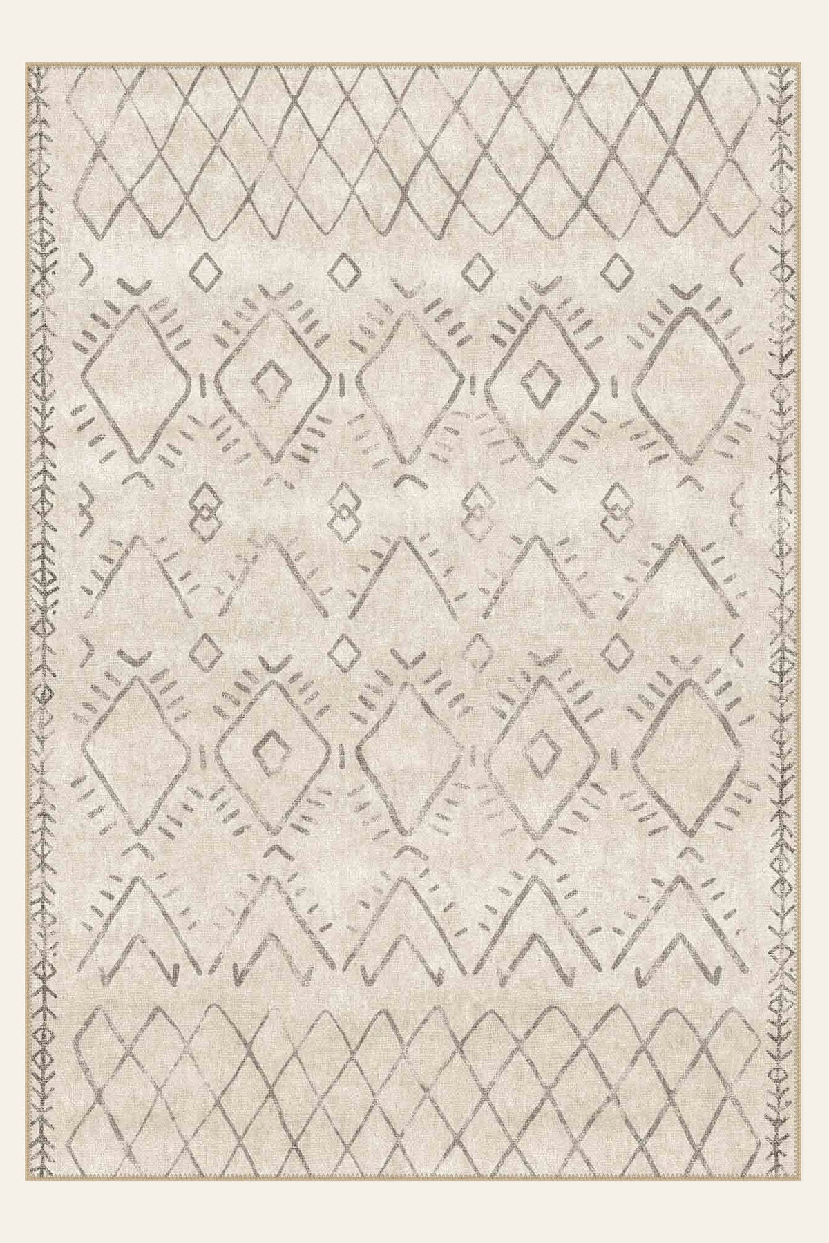 Tapis lavable Berber Diamond, forme rectangulaire, vu de dessus