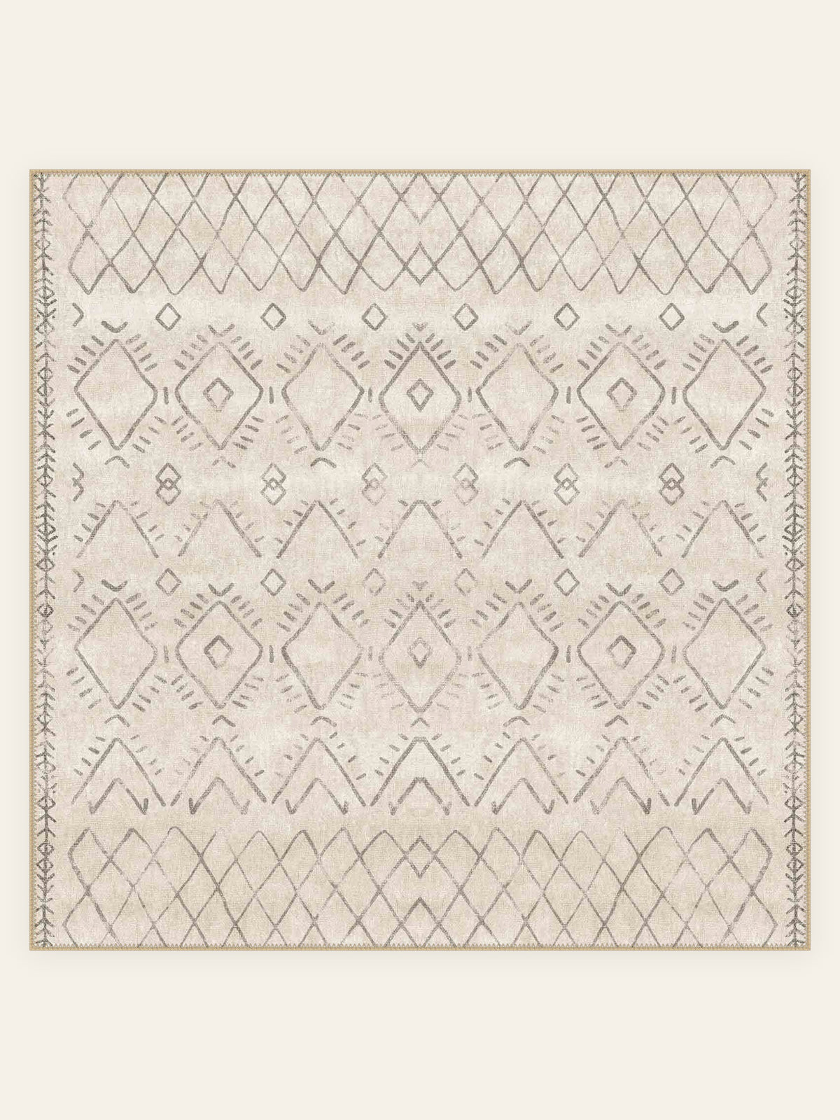 Waschbarer Teppich Berber Diamond, quadratische Form, Draufsicht