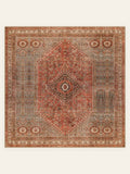 Tapis lavable Rustic Heriz, forme carrée, vu de dessus