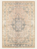 Porcelain Bloom washable rug, rectangle shape, top view