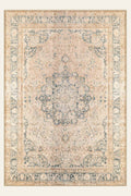 Tapis lavable Porcelain Bloom, forme rectangulaire, vu de dessus