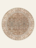 Walnut Garden washable rug, round shape, top view