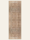 Walnut Garden washable rug, runner shape, top view
