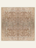 Tapis lavable Walnut Garden, forme carrée, vu de dessus