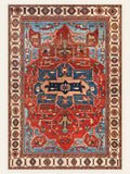 Serapi Flame washable rug, rectangle shape, top view