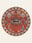 Serapi Flame washable rug, round shape, top view