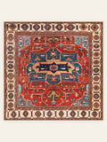 Serapi Flame washable rug, square shape, top view