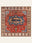 Serapi Flame washable rug, square shape, top view