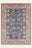 Navy Rosette washable rug, rectangle shape, top view