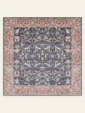 Tapis lavable Navy Rosette, forme carrée, vu de dessus