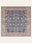 Navy Rosette washable rug, square shape, top view