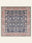Navy Rosette washable rug, square shape, top view