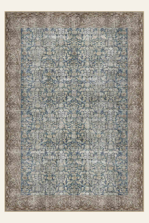 Slate Garden washable rug, rectangle shape, top view