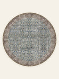 Slate Garden washable rug, round shape, top view