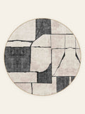 Modernist Blocks washable rug, round shape, top view