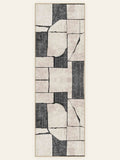 Modernist Blocks washable rug, runner shape, top view
