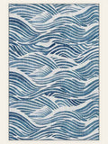 Pacific Waves washable rug, rectangle shape, top view