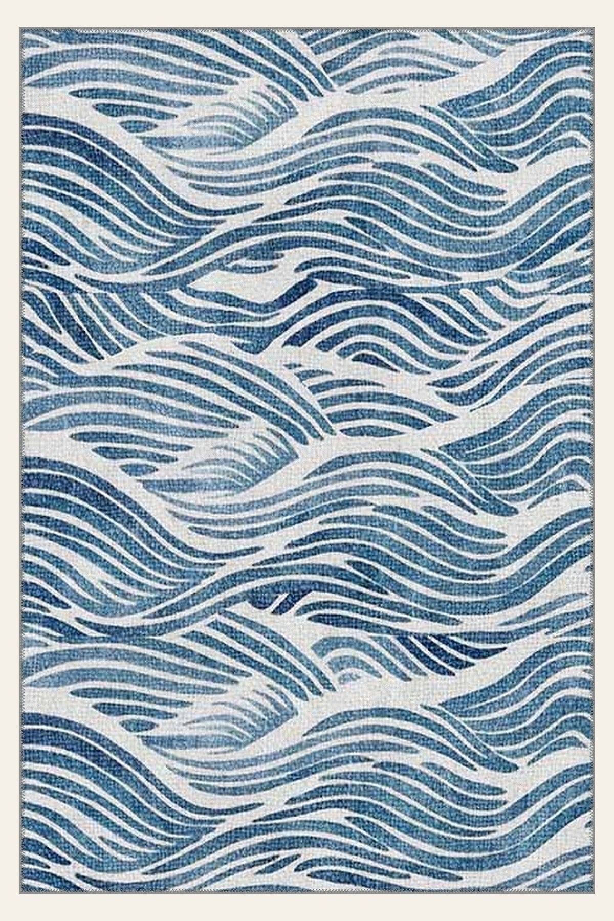 Pacific Waves washable rug, rectangle shape, top view